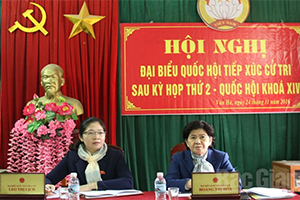 Đại biểu Quốc hội  khóa XIV tỉnh Bắc Giang tiếp xúc cử tri sau Kỳ họp thứ hai 